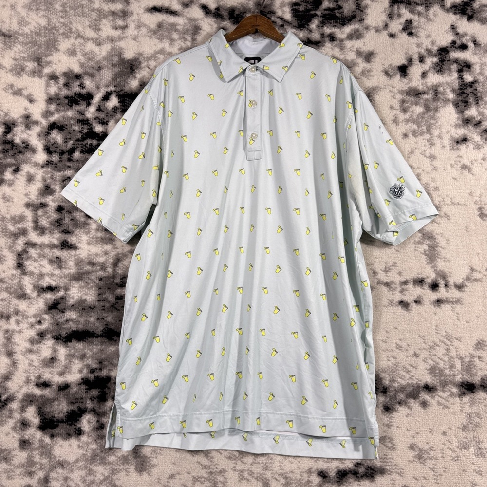 Footjoy Polo Shirt Mens Size Extra Large Margarita Short Sleeve Performance Golf
